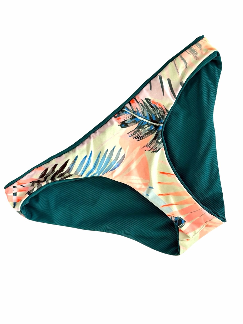 Maaji Reversible Low Hip Hugger Feather Print Bikini Swim Bottoms Medium